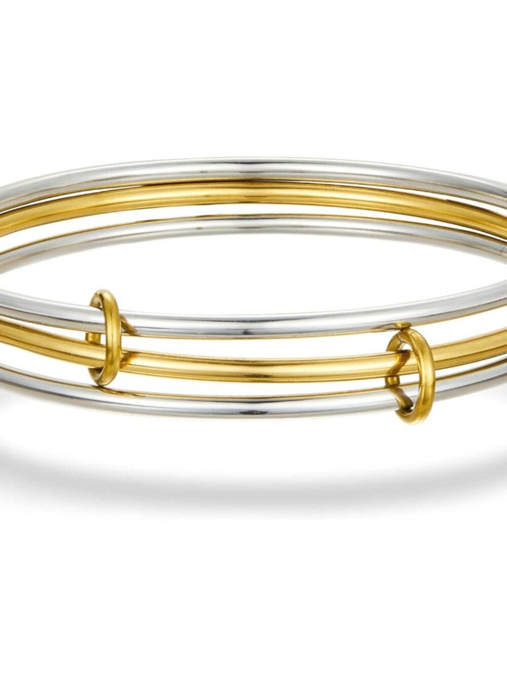 Mixed Metal Bracelet for Women Stack Two Tone Bracelets Trendy Gold And Silver B